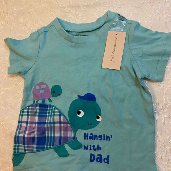 🎊First impression Baby Hanging with Dad T-shirt 18 Months - Picture 2 of 7